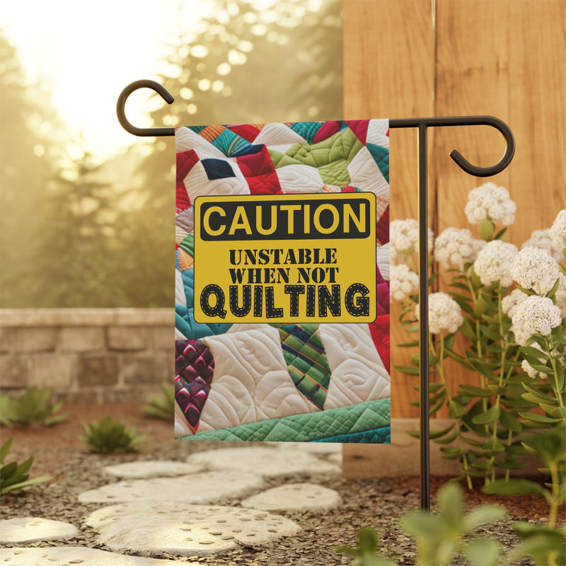 Caution Quilting Garden & House Banner