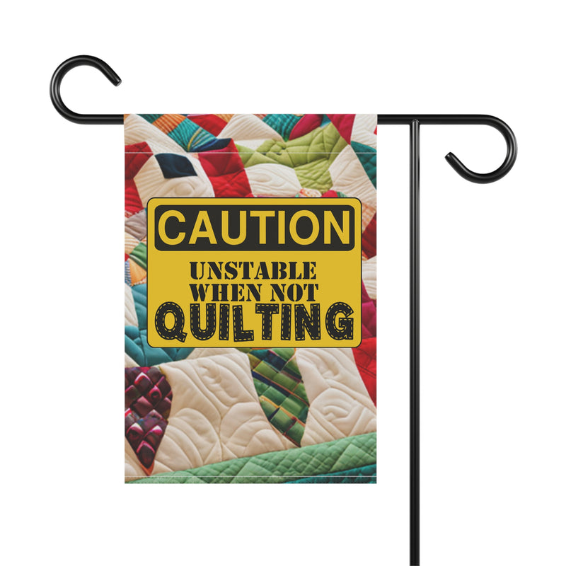 Caution Quilting Garden & House Banner