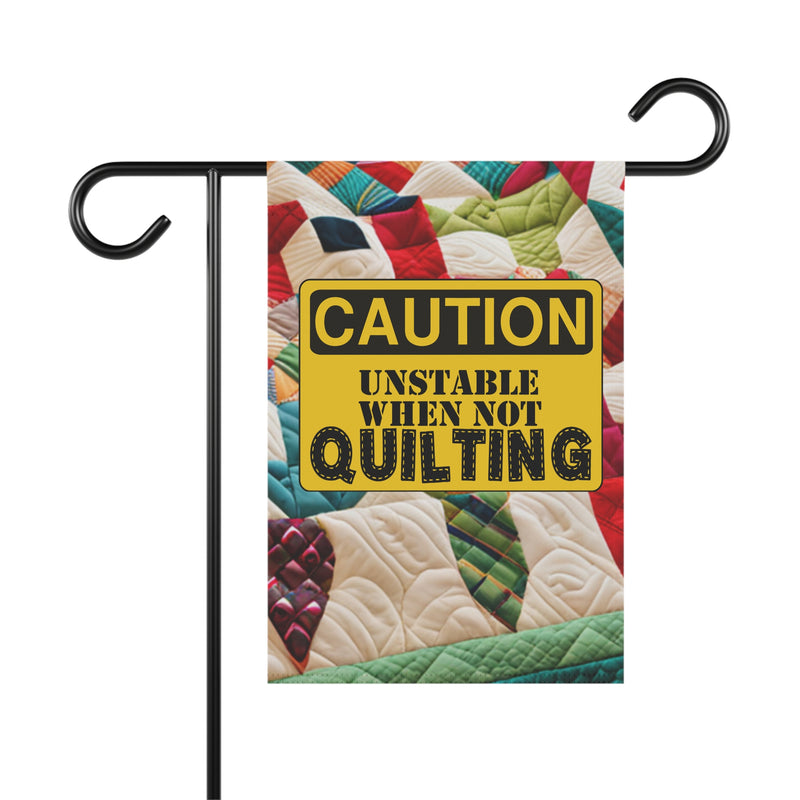 Caution Quilting Garden & House Banner